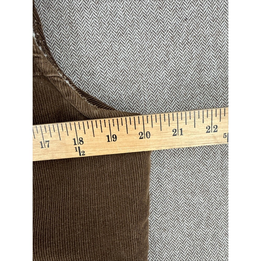 Vintage Mens Chocolate Brown Corduroy Sherpa Vest Size Medium Retro Cowboy - Picture 7 of 8